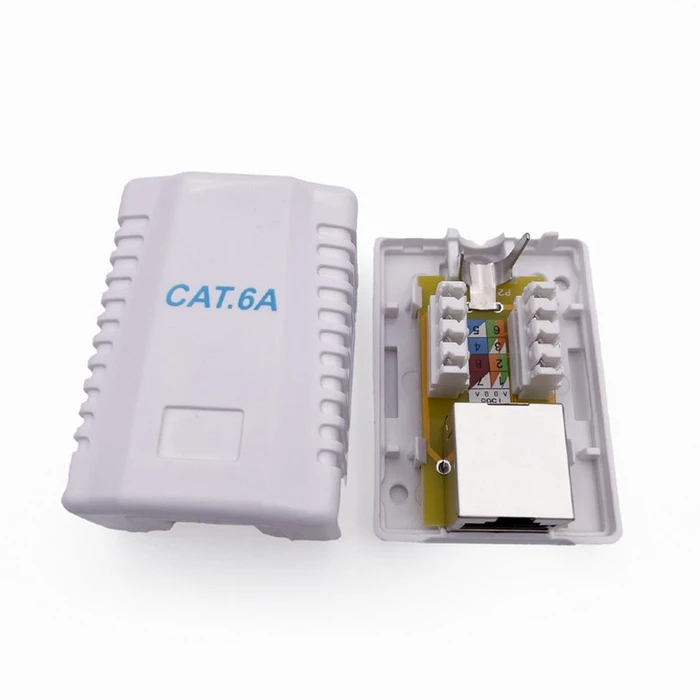 Πρίζα Δικτύου Cablexpert Cat6A Ftp Single Port Surface Mount Box White