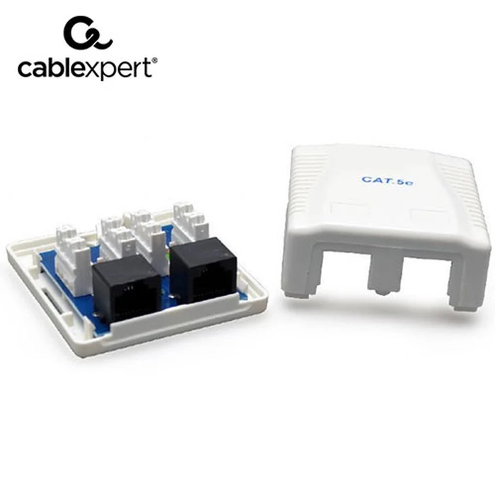 Κουτί Δικτύου Cablexpert CAT5E UTP 2-PORT SURFACE MOUNT BOX