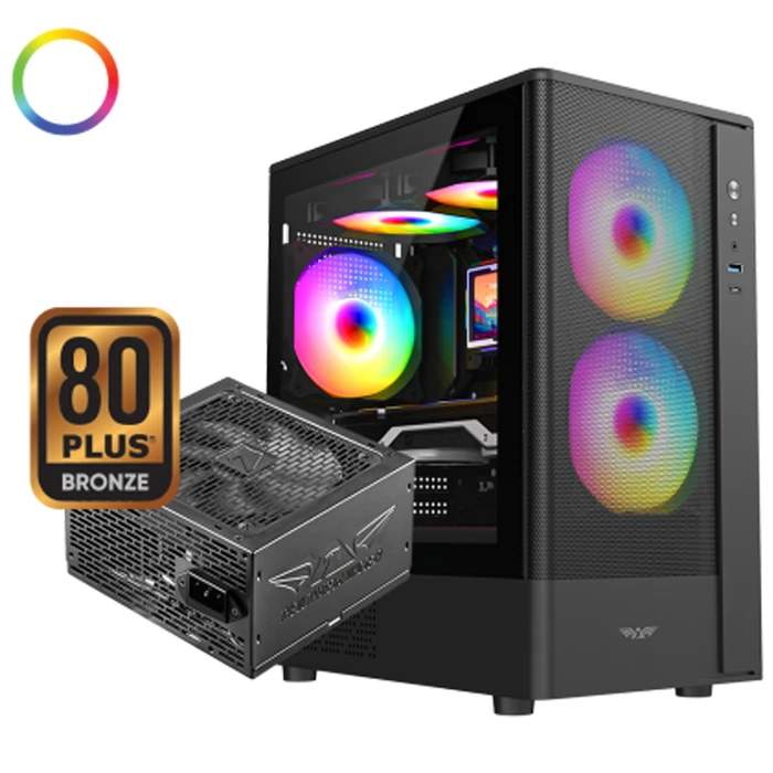 ARMAGGEDDON Aquaron Nemo 3 Gaming Mini Tower PC Case Black (NEMO3B)