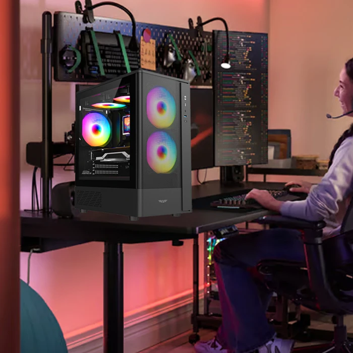 ARMAGGEDDON Aquaron Nemo 3 Gaming Mini Tower PC Case Black (NEMO3B)