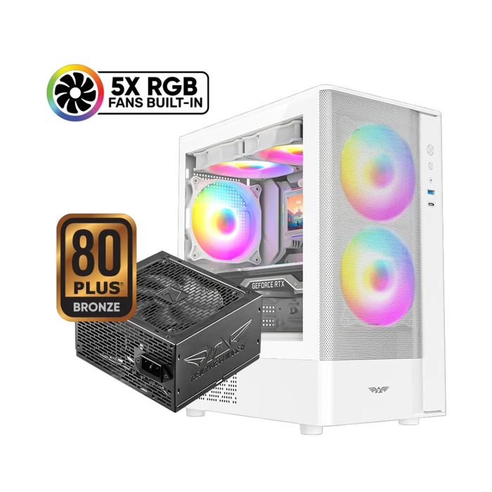 Armaggeddon Aquaron Nemo 3 Mini Tower Κουτί Υπολογιστή Λευκό με Tempered Glass & ARGB