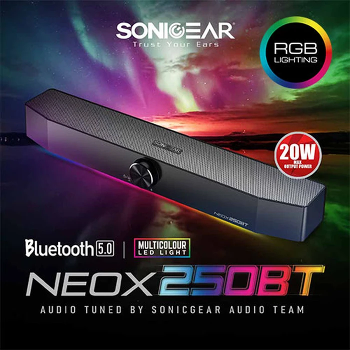 Soundbar Sonic Gear RGB Bluetooth NEOX 250BT 20W Black