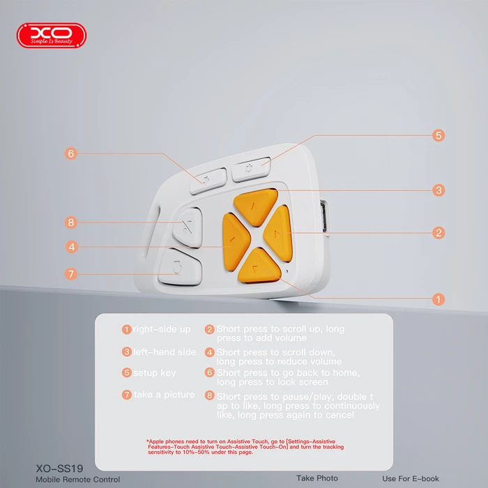 XO Mobile Phone Multifunction Bluetooth Remote Control SS19