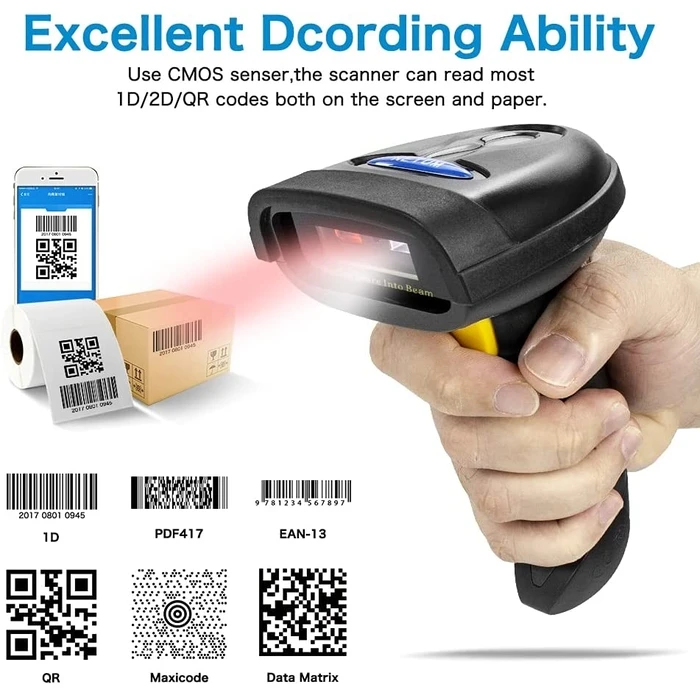 Barcode Scanner Netum 3 IN 1 2D Bluetooth Wireless READER