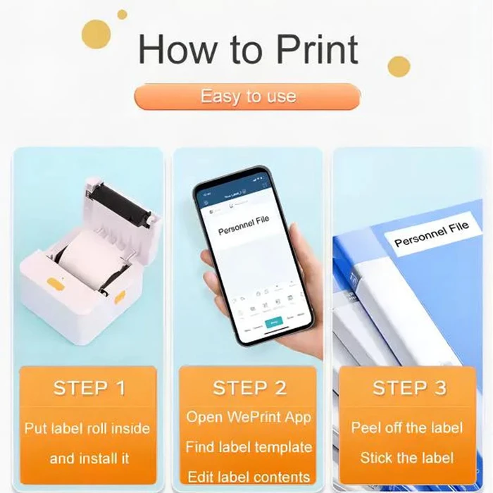 Εκτυπωτής Ετικετών Netum Bluetooth Mini Label Thermal White