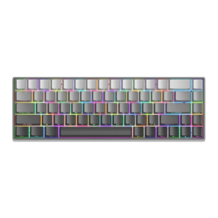 White Shark GK-007711 NUNCHAKU Mechanical Gaming Keyboard - US Layout, Hot-Swap Red Switches, RGB, Gray Gradient (Red)