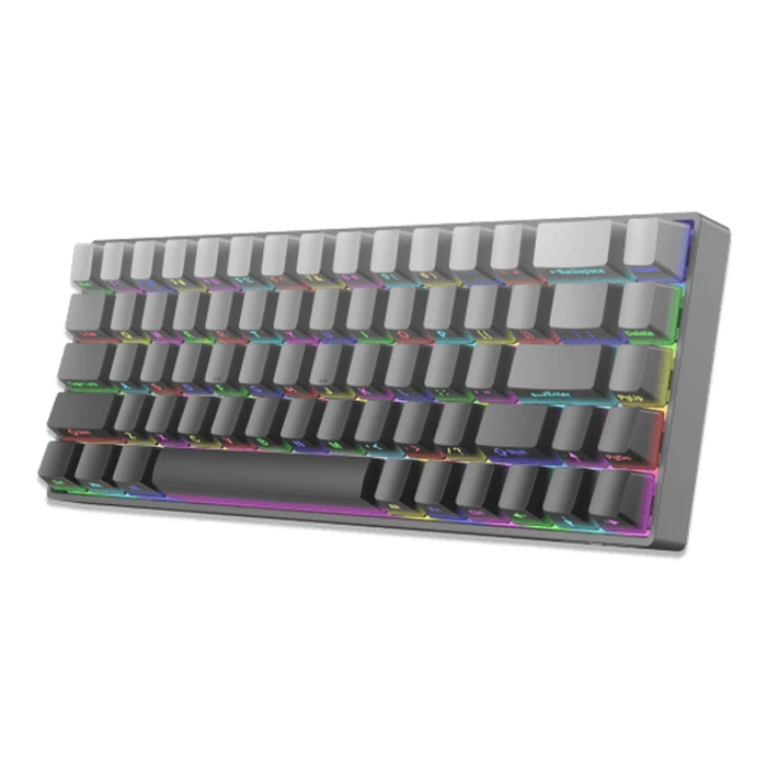 White Shark GK-007711 NUNCHAKU Mechanical Gaming Keyboard - US Layout, Hot-Swap Red Switches, RGB, Gray Gradient (Red)