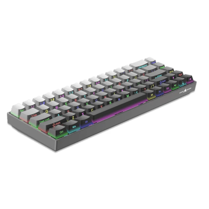 White Shark GK-007711 NUNCHAKU Mechanical Gaming Keyboard - US Layout, Hot-Swap Red Switches, RGB, Gray Gradient (Red)