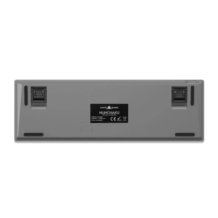 White Shark GK-007711 NUNCHAKU Mechanical Gaming Keyboard - US Layout, Hot-Swap Red Switches, RGB, Gray Gradient (Red)