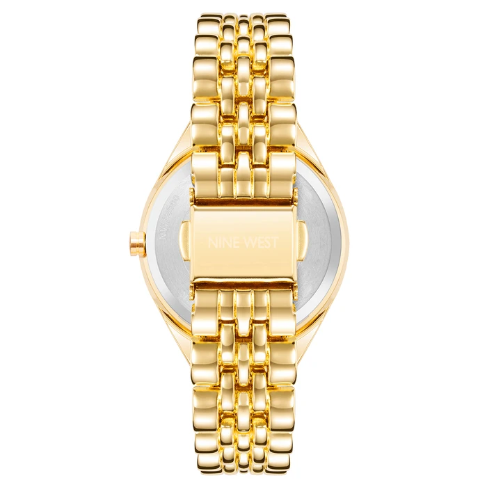 Γυναικείο Ρολόι Nine West Nw-2660Svgb (34mm) Μεταλλικό Μπρασελέ Χρυσό