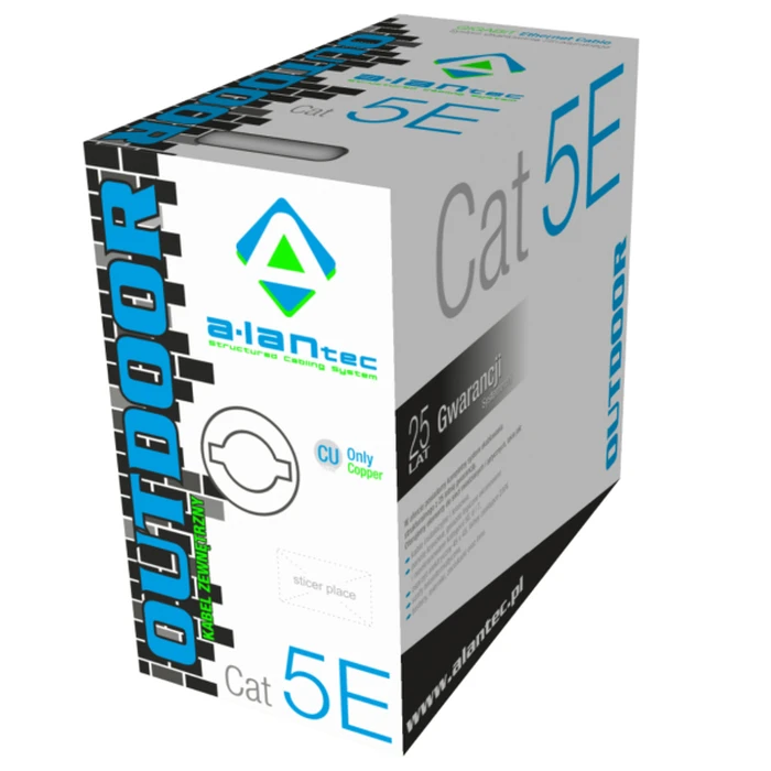 Καλώδιο Δικτύου A-LAN KIU5OUTZ305 305 m Cat5e U/UTP (UTP) Grey