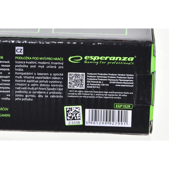 Mousepad Esperanza EGP101R Gaming Black