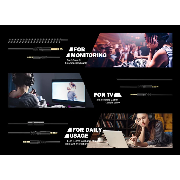 Headphones OneOdio Ενσύρματα Monitor 60 (Μαύρο)