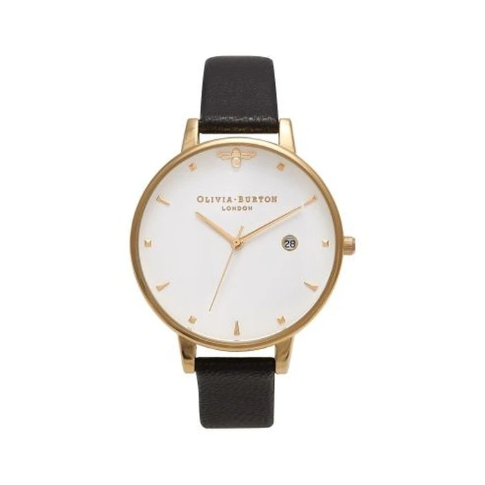 Γυναικείο Ρολόι Olivia Burton Ob16Am86 (38mm) Δερμάτινο Λουράκι Μαύρο