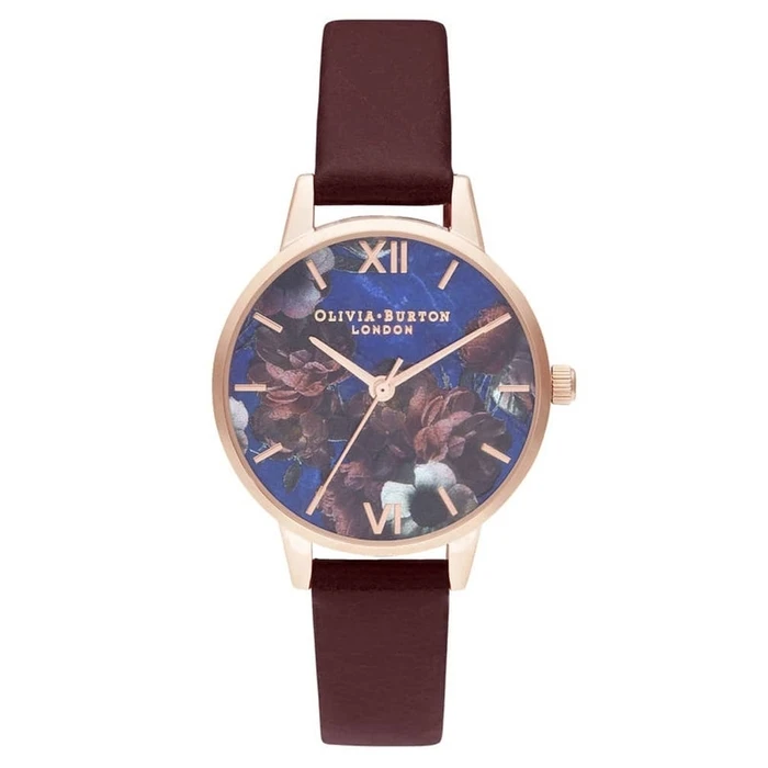 Γυναικείο Ρολόι Olivia Burton Ob16Sp10 (38mm) Δερμάτινο Λουράκι Κόκκινο