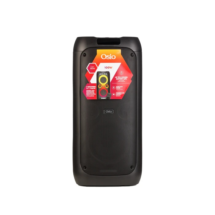 Karaoke Bluetooth Osio Obt-8050 Με Usb, Tf, Tws, Aux, Led, Rc, Τηλεχειριστήριο, Ασύρματο Μικρόφωνο, Είσοδος Για Μικρόφωνο Και Κιθάρα  100w
