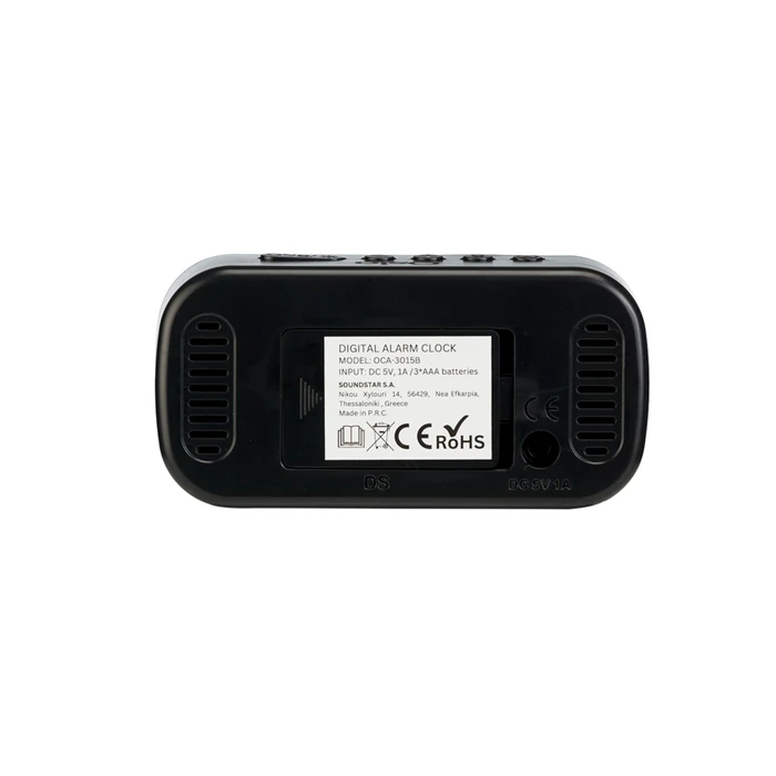 Επιτραπέζιο Ρολόι Osio OCA-3015B ξυπνητήρι με θερμοκρασία και ημερομηνία, Μαύρο