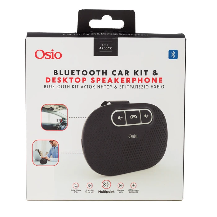 Bluetooth Car Kit Osio OFT-4250CK και Επιτραπέζιο Ηχείο (Multipoint)