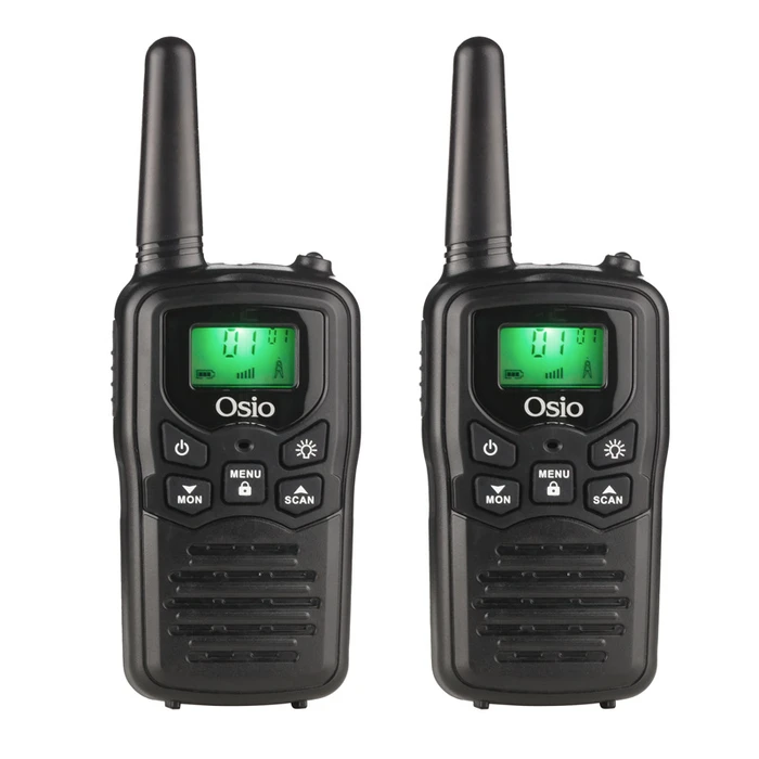 Walkie Talkie Osio OPM-1050 Επαναφορτιζόμενο PMR με φακό και καλώδιο 8 km  0.5W Mαύρο