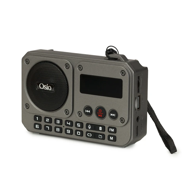Φορητό Ραδιόφωνο Οsio OPR-3020 Γκρι ψηφιακό με Bluetooth, AUX, USB, FM, κάρτα TF, REC-5W