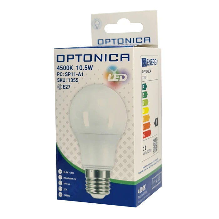Λάμπα Optonica LED A60 1355 10.5W 4500K E27 1055lm
