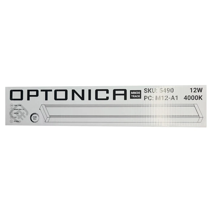 Φωτιστικό Οροφής Optonica LED μαγνητικό 5490, 12W, 4000K, μεταλλικό, μαύρο