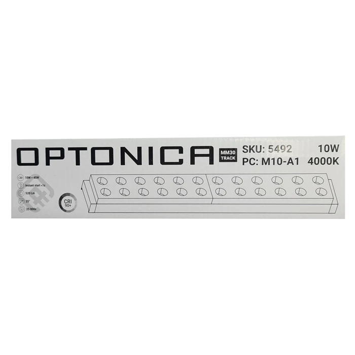 Φωτιστικό Οροφής Optonica LED μαγνητικό 5492, 10W, 4000K, μεταλλικό, μαύρο
