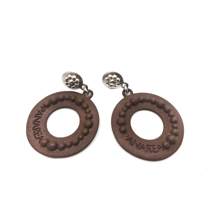 Γυναικεία Σκουλαρίκια Panarea Or3M (5 cm) από Ασήμι Brown