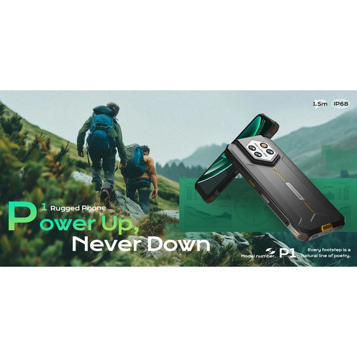 ONERugged P1 Dual SIM (8/128GB) Ανθεκτικό Smartphone Μαύρο