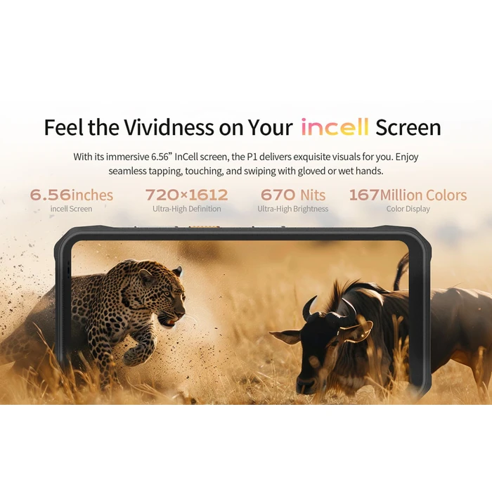 ONERugged P1 Dual SIM (8/128GB) Ανθεκτικό Smartphone Μαύρο