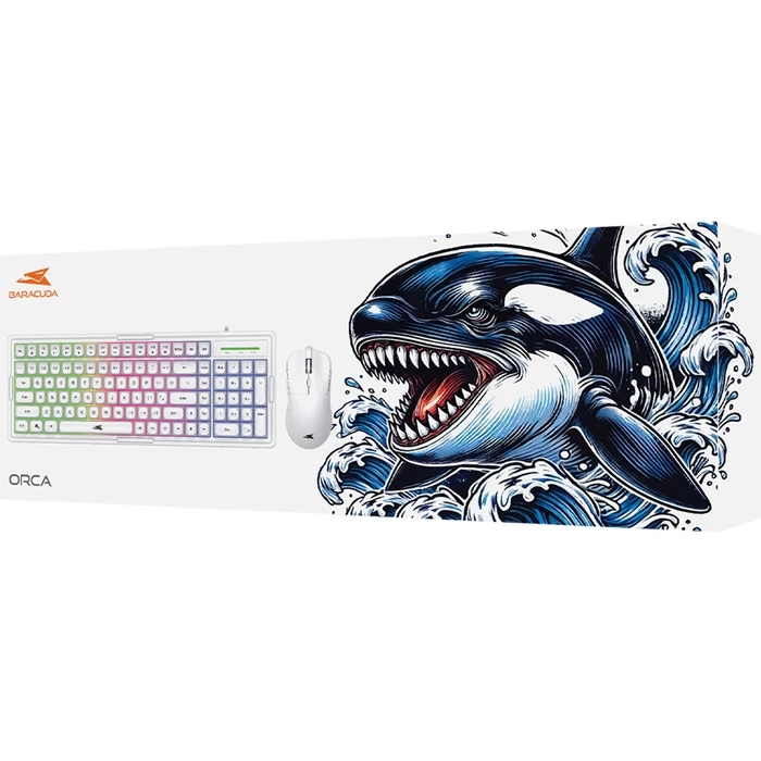 Σετ Πληκτρολόγιο και Ποντίκι Baracuda Gaming Bgc-012 Orca White