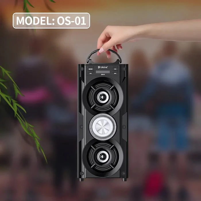 Karaoke Celebrat OS-01, 10W, 1200mAh, Bluetooth, FM, LED, μαύρο