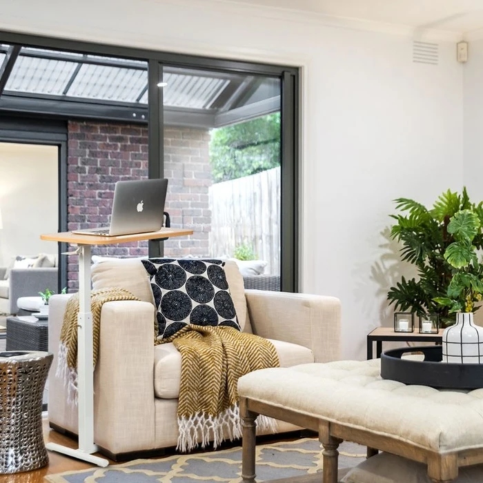 Γραφείο Οsio OSMA-9105W Λευκό ρυθμιζόμενο σε ύψος από ξύλο σφενδάμι