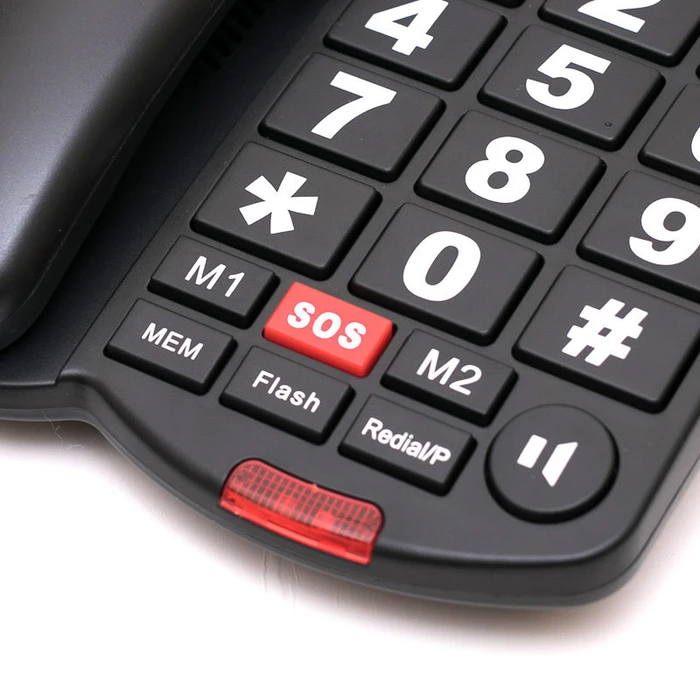 Ενσύρματο Τηλέφωνο Osio OSWB-4760B με μεγάλα πλήκτρα, ανοιχτή ακρόαση και SOS