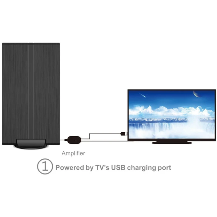 Κεραία Τηλεόρασης 4K Εσωτερικού / Εξωτερικού Χώρου Με Ενισχυτή 28 Db Και USB Osio OTA-3035