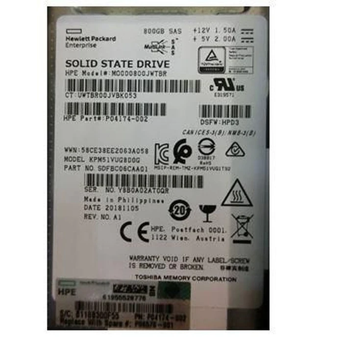 HPE Σκληρός Δίσκος SSD 1.6TB SAS 2.5 ίντσες
