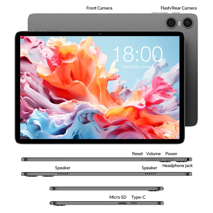 Teclast P30T 10.1" Tablet (3GB/128GB) with Keyboard, Stylus & Flip Case - Grey