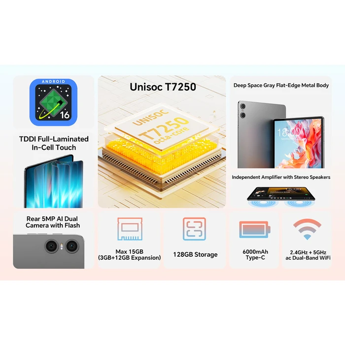 Teclast P30T 10.1" Tablet (3GB/128GB) with Keyboard, Stylus & Flip Case - Grey