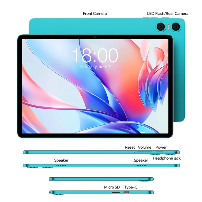 Tablet Teclast P33, 10.1", 3/64GB, Android 15, 6000mAh, Μπλε