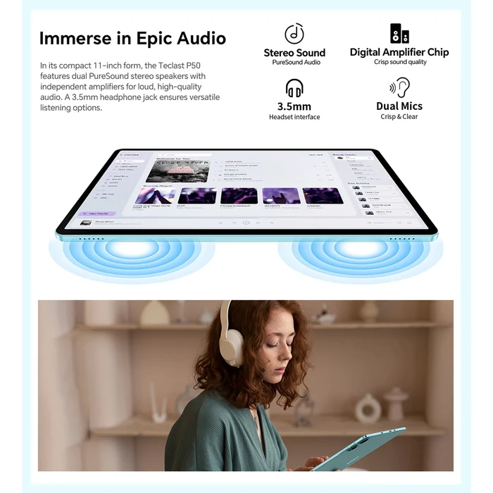 Teclast P50 2025 4G 11" Tablet (8GB/128GB/Πληκτρολόγιο/Στυλό Αφής/Θήκη) Μπλε