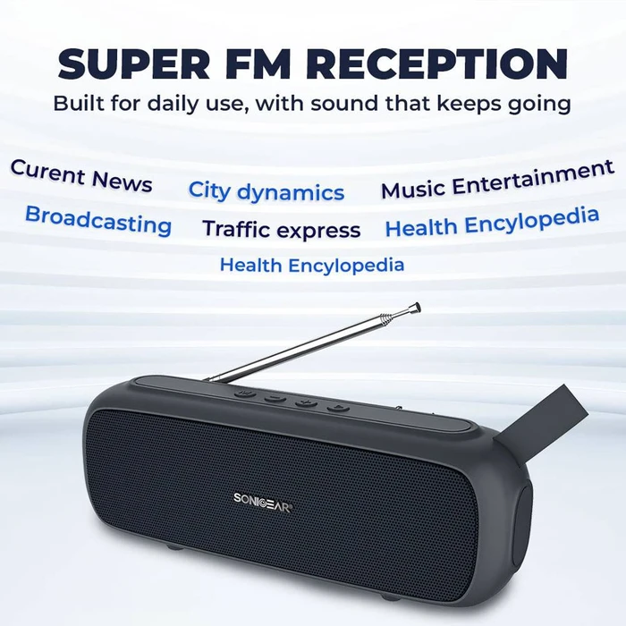 Φορητό Ηχείο Bluetooth Sonic Gear 5.0 Super Bass Fm Radio Graphite