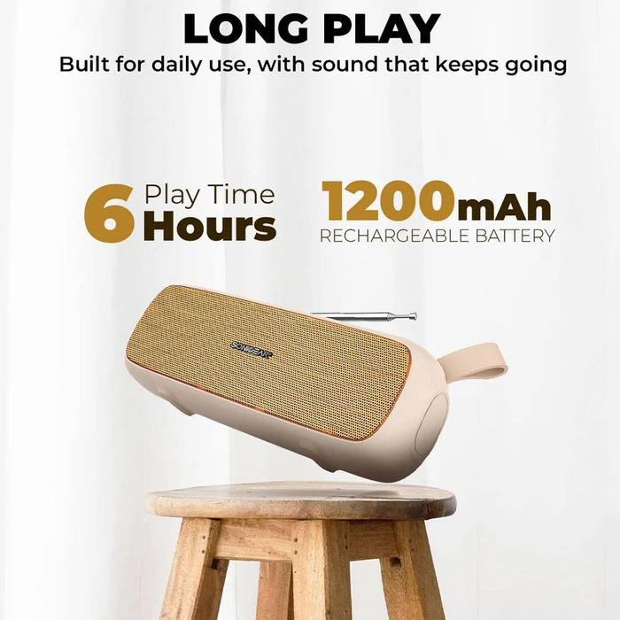 Φορητό Ηχείο Bluetooth Sonic Gear 5.0 Super Bass Fm Radio Champagne
