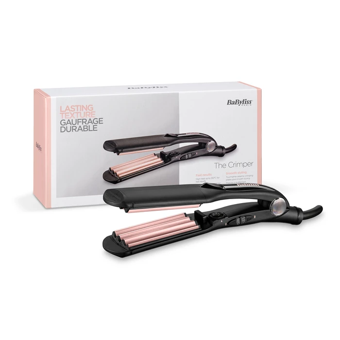Ισιωτική Μαλλιών BaByliss The Crimper Texturizing iron Warm Black, Pink 1.8 m