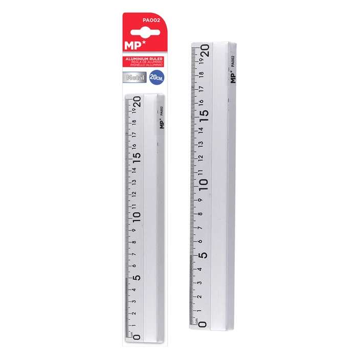 MP Μεταλλικός Χάρακας PA002 20cm Ασημί