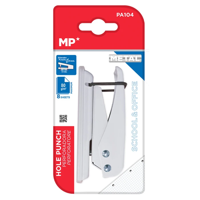 Μεταλλικός Διακορευτής Mp Pa104 Μονός 6mm 2x9cm Λευκός