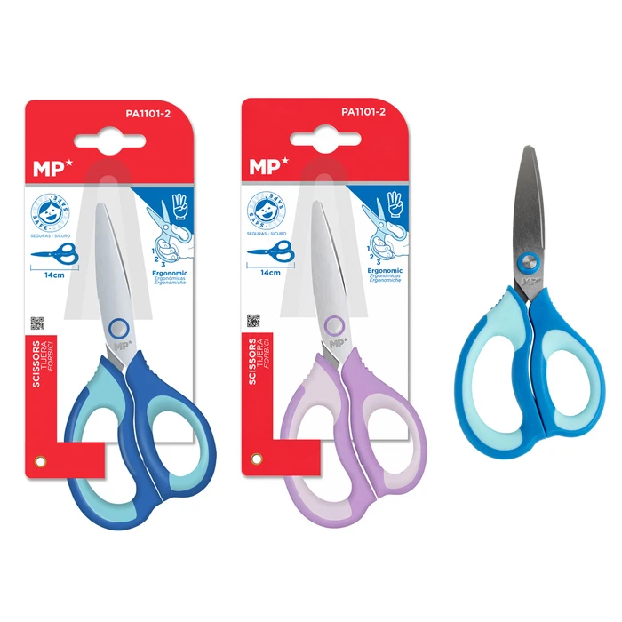 MP Children's Paper Scissors PA1101-2, 14 cm, metal blade, assorted colors