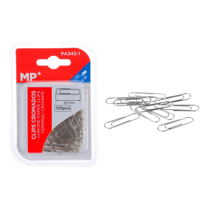 Μεταλλικοί Συνδετήρες Mp Pa342-1 28mm 100τμχ Ασημί