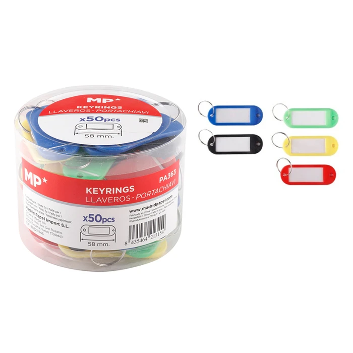 Μπρελόκ Κλειδιών Mp Με Ετικέτα Pa363 20x58mm Διάφορα Χρώματα 50τμχ