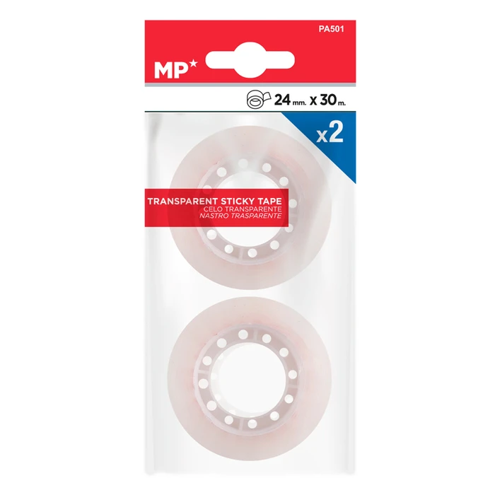 Κολλητική Ταινία Mp Pa501 Διάφανη 24mm 30m 2τμχ