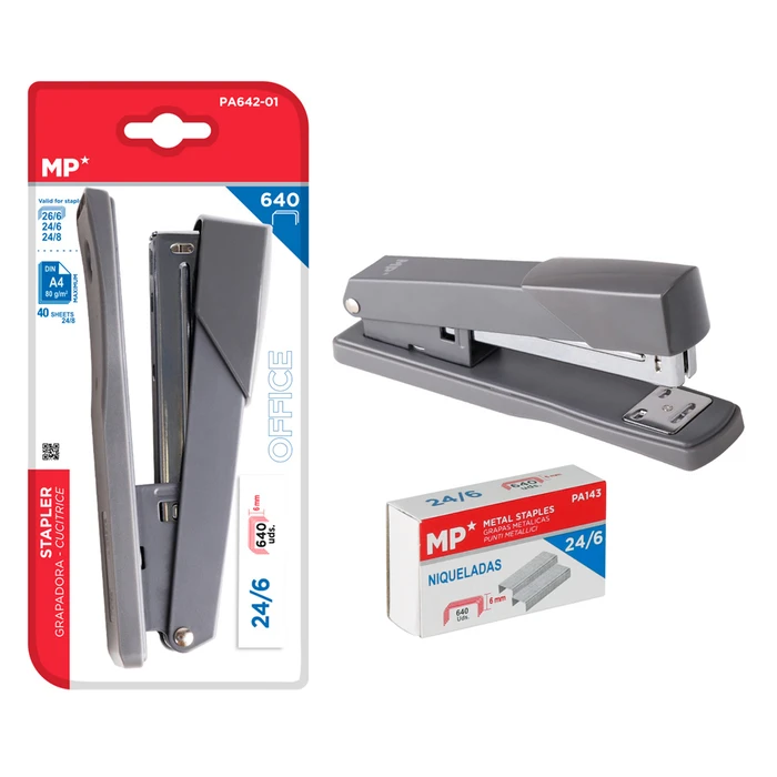 Συρραπτικό Με Mp Ανταλλακτικά Pa642-01 24-8/24-6/26-6 25 Φύλλα Μαύρο